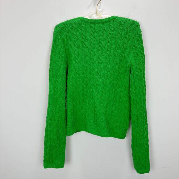 J.Crew Odette Cable Knit Sweater Lady Jacket Cotton Blend Boucle Green S NWT - Picture 11 of 14